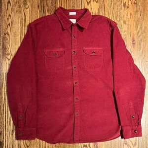 J. Crew Red Corduroy Shirt. Size L
